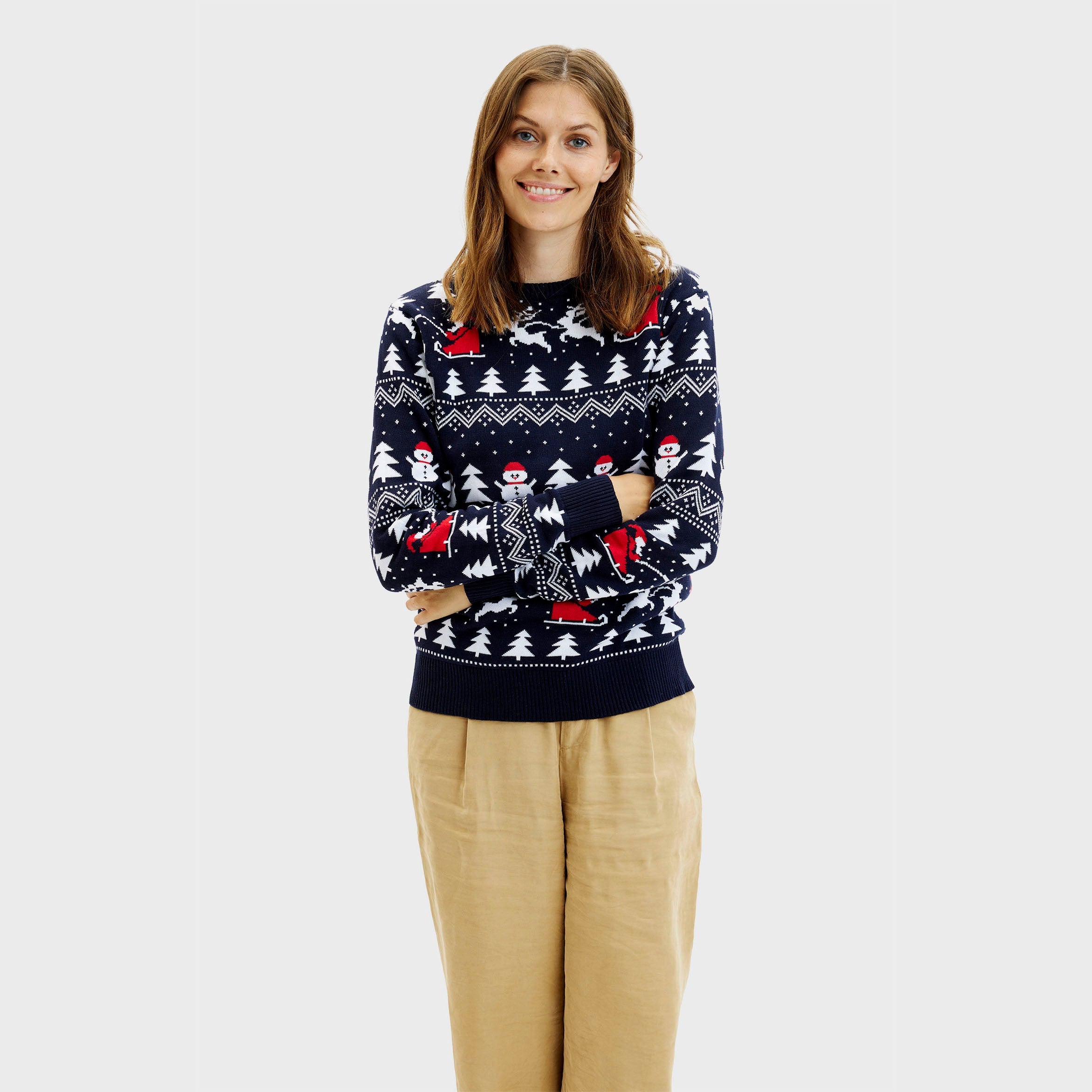 The Stylish Navy Christmas Sweater – Women